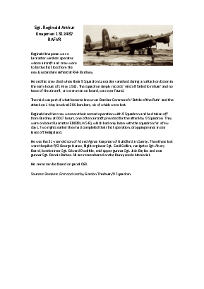 A preview of a PDF biography for Knapman, Reginald Arthur